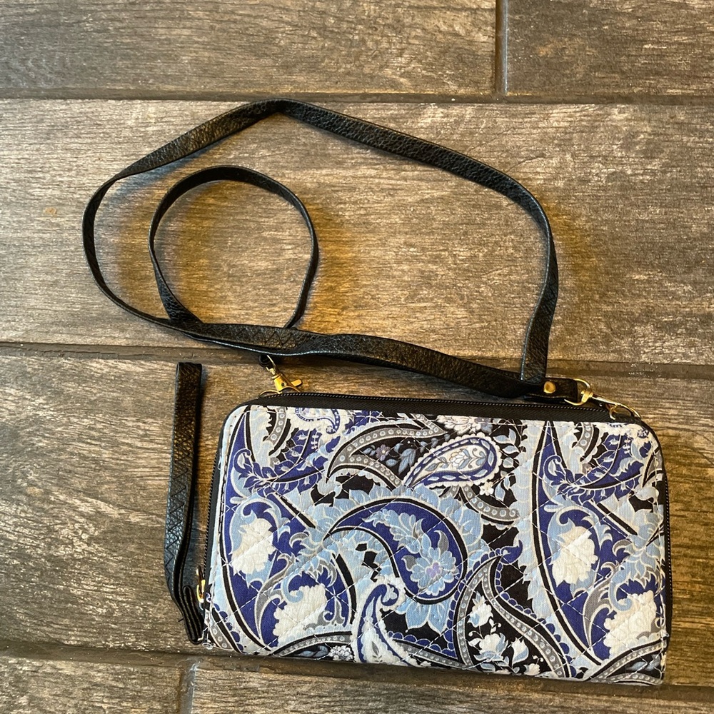 NWT Paisley Print Crossbody Bag - Blue and Black